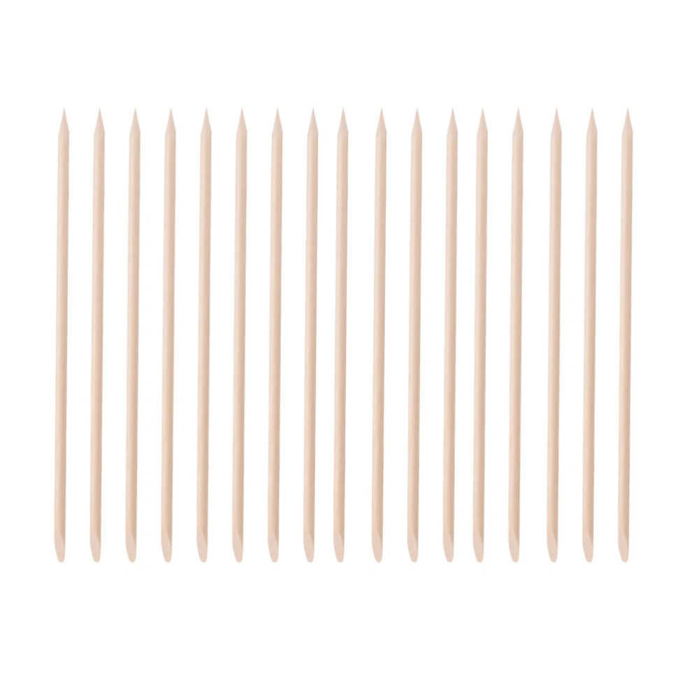 200pcs Double-end Manicure Pushers Wooden Sticks Dead Skin Remover Cuticle Cleaning Stick for Home Shop 15cm