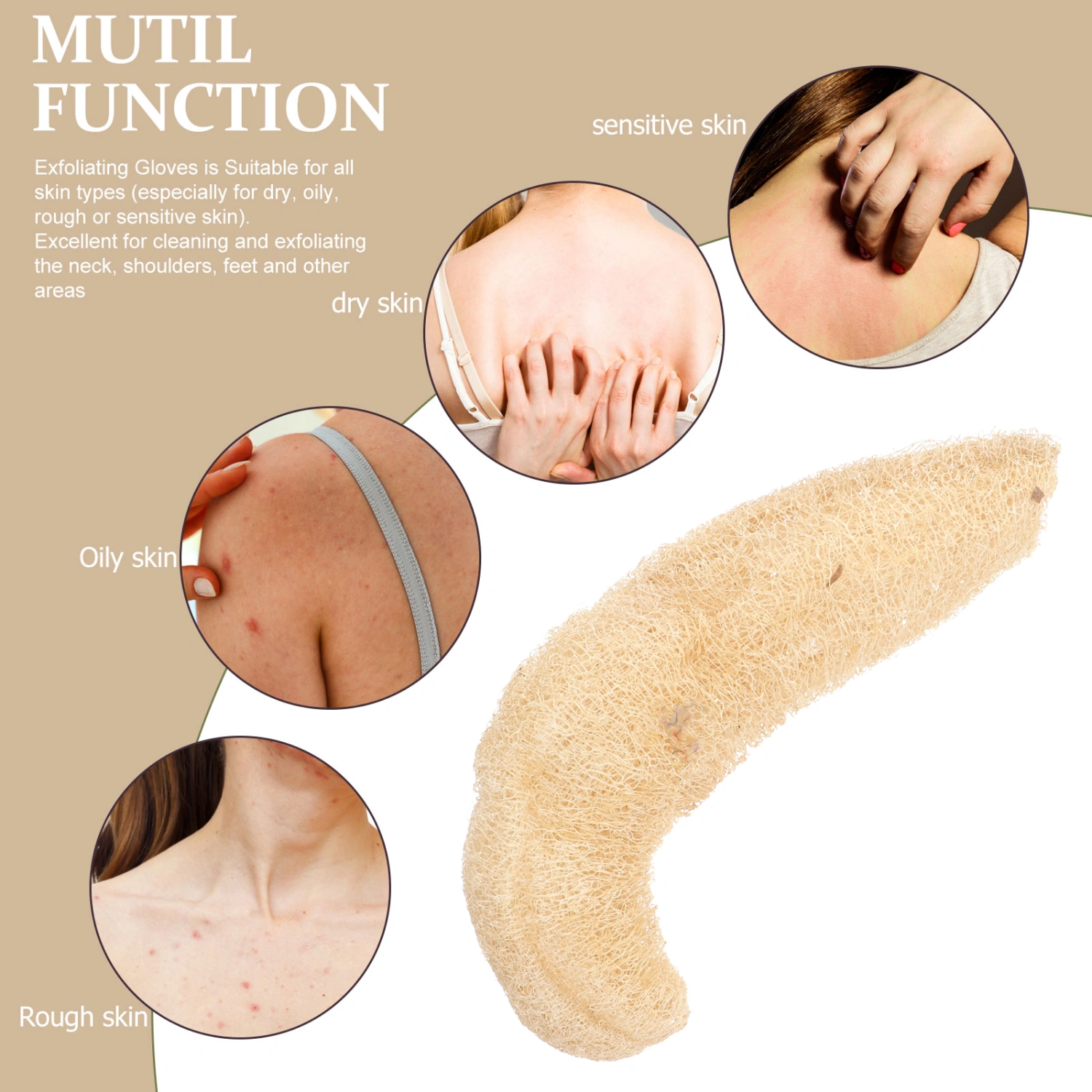 1PC Natural Luffa Bath Sponges Pot Kitchen Bowl Rag Portable Loofah Body Shower Sponge Scrubber