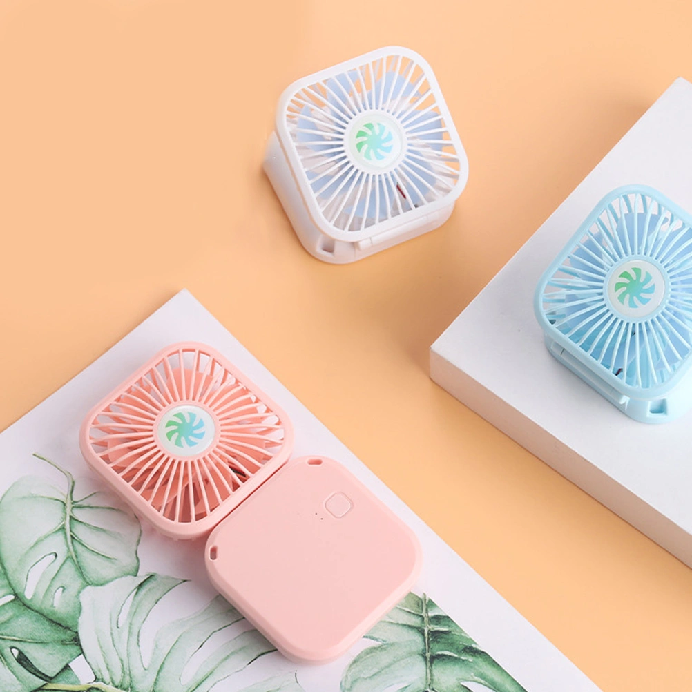 1PC Handheld Mini Fan USB Charging Foldable Silence Summer Fan Desktop Cooling Small Fan (Pink)