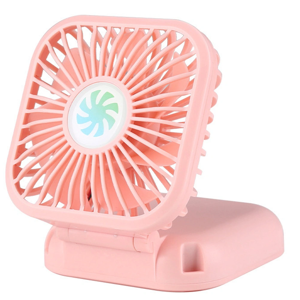 1PC Handheld Mini Fan USB Charging Foldable Silence Summer Fan Desktop Cooling Small Fan (Pink)