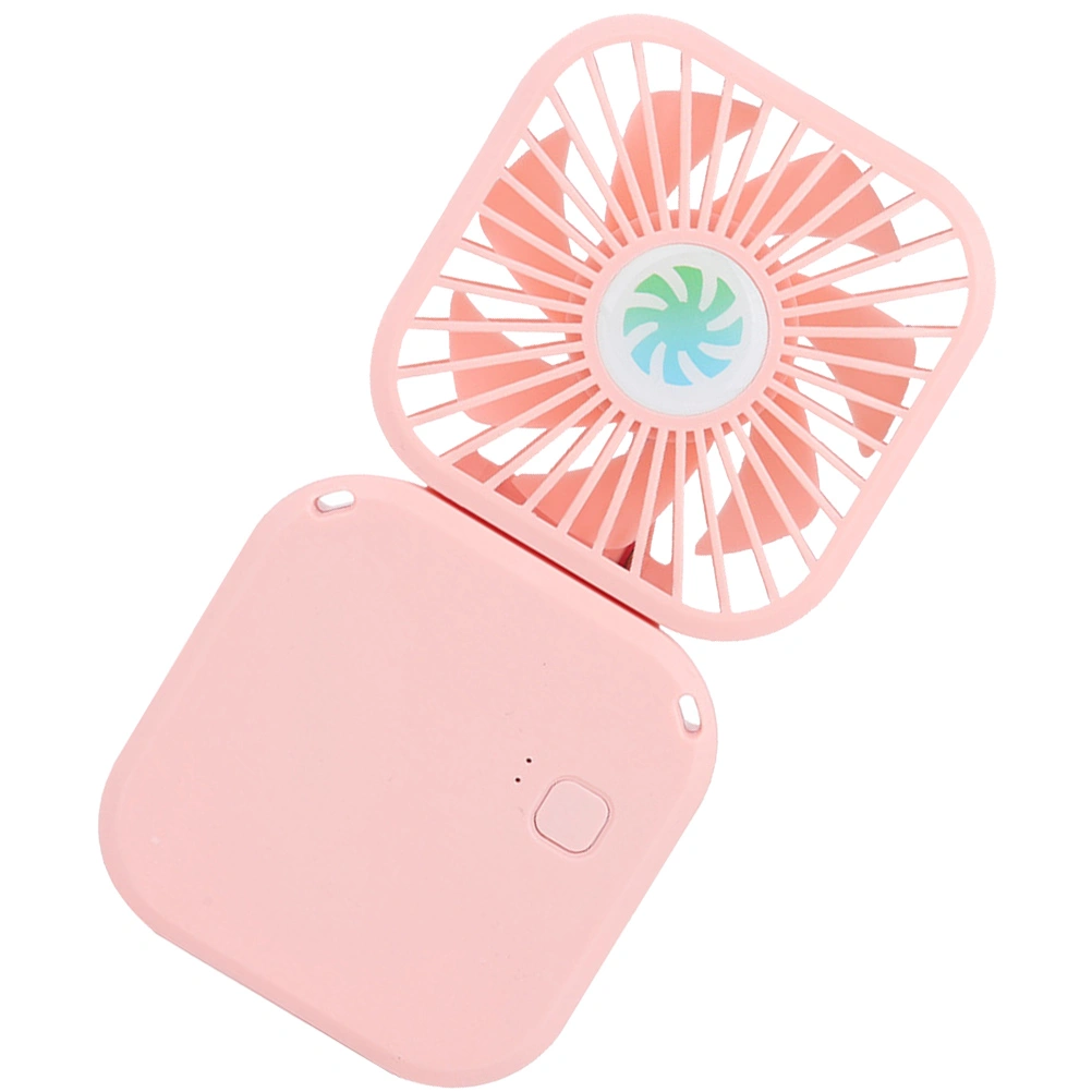 1PC Handheld Mini Fan USB Charging Foldable Silence Summer Fan Desktop Cooling Small Fan (Pink)