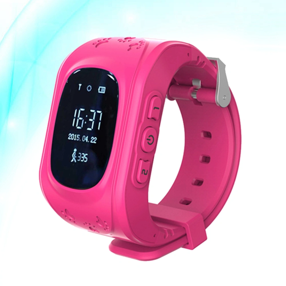 Smart Safe Watch Children SOS Smart Watch Anti-Lost Monitor Call Location Device for Kids (Pink/ English GPS Edition)