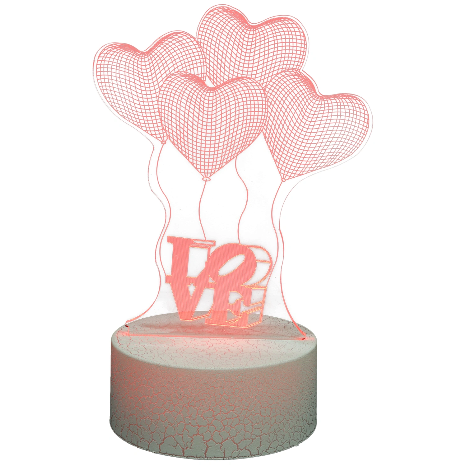 Bedroom LOVE Night Lamp USB 3D Optical Bedside Lamp Heart Balloon Night Lamp
