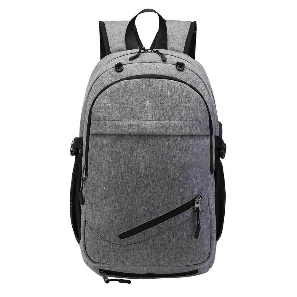1PC Backpack Oxford Cloth Large Capacity USB Backpack Basketball Football Stogage Net Buckle Satchel (Grey)