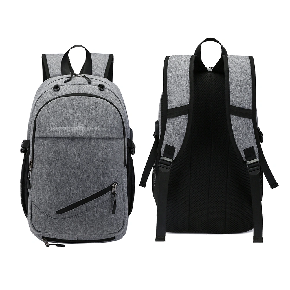 1PC Backpack Oxford Cloth Large Capacity USB Backpack Basketball Football Stogage Net Buckle Satchel (Grey)