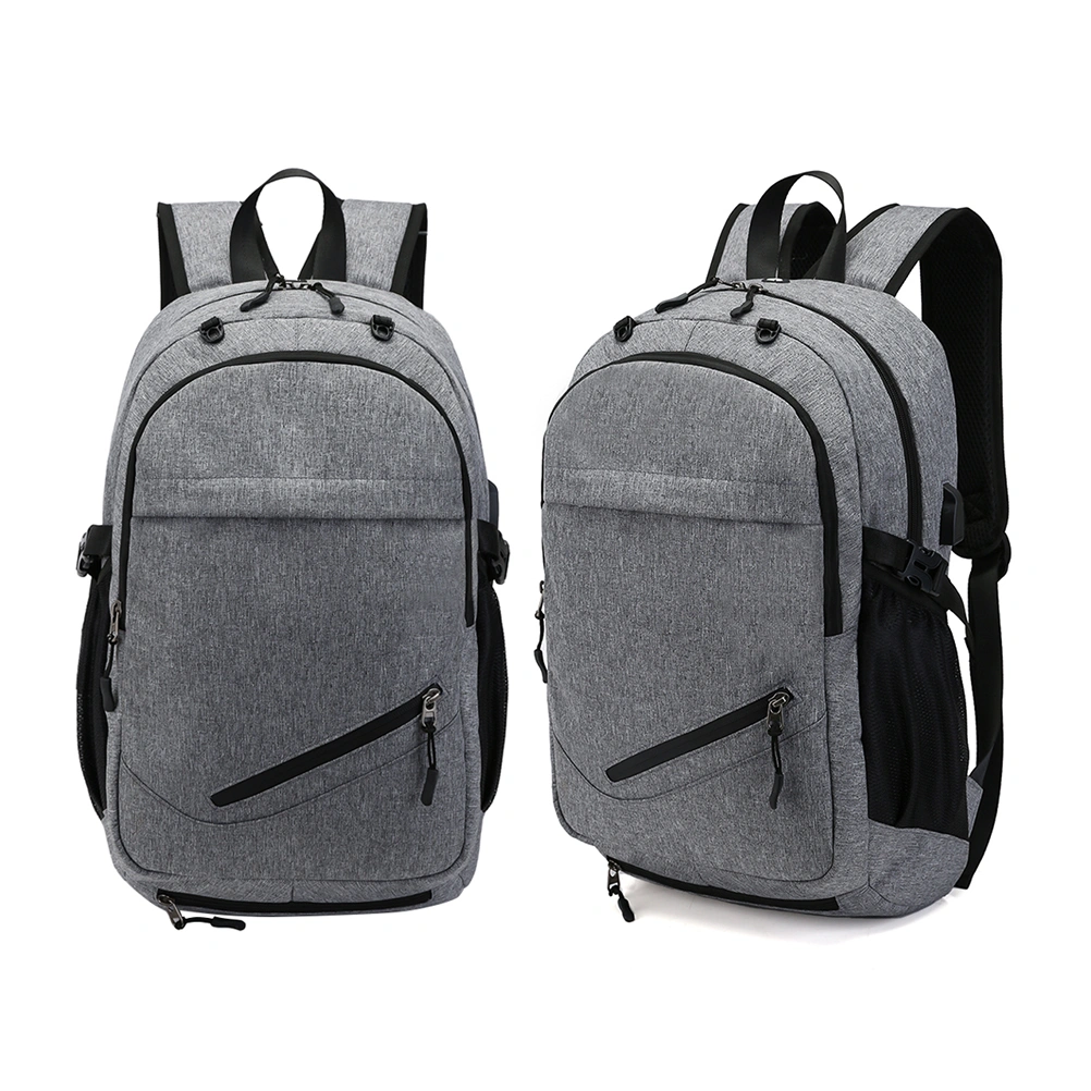 1PC Backpack Oxford Cloth Large Capacity USB Backpack Basketball Football Stogage Net Buckle Satchel (Grey)