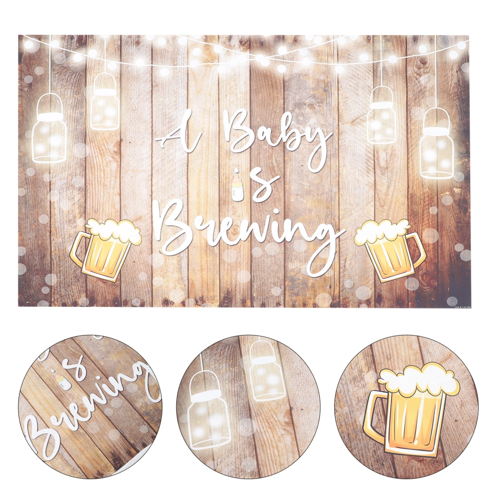 Beer Party Wall Backdrop A Baby Is Brewing Decorations Backdrop Photography Background Cloth