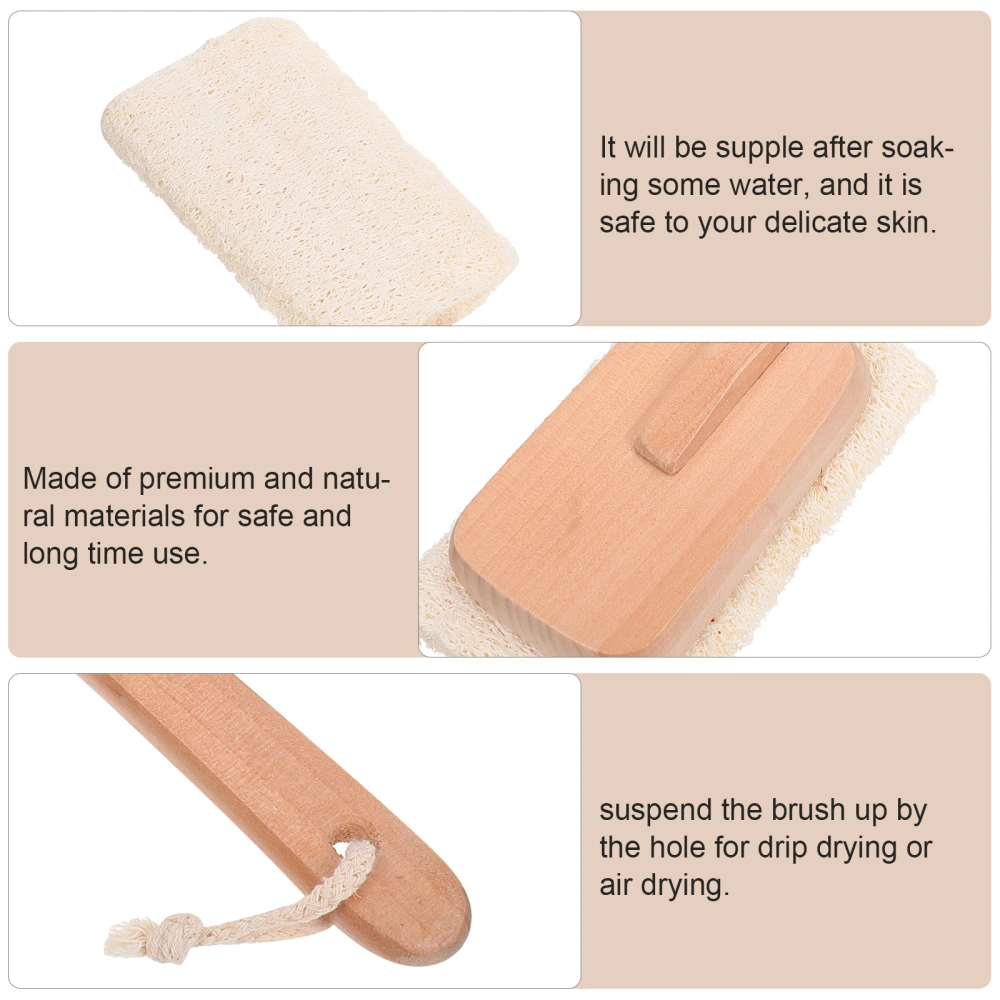 1Pc Natural Loofah Bathing Towel Scrubbing Back Exfoliating Bathing Tool (Light Yellow)