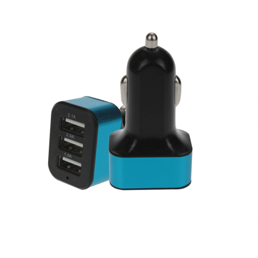 Car Charger Cup Holder Power Innverter with Triple USB Charging Ports 2.1A for iPhone X 8 8 Plus 7 6s Galaxy S9 S8 Note 8 (Black and Blue)