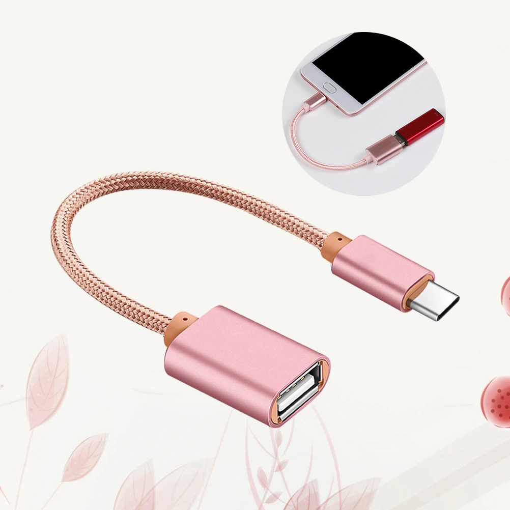 OTG Cable Type-C To USB 2.0 Connect Cable Adapter(Rose Gold)