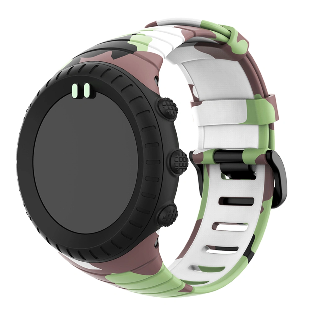 1pc TPU Camouflage Printed Wristband Adjustable Replacement Watch Strap Compatible for SUUNTO Core (Style 4)