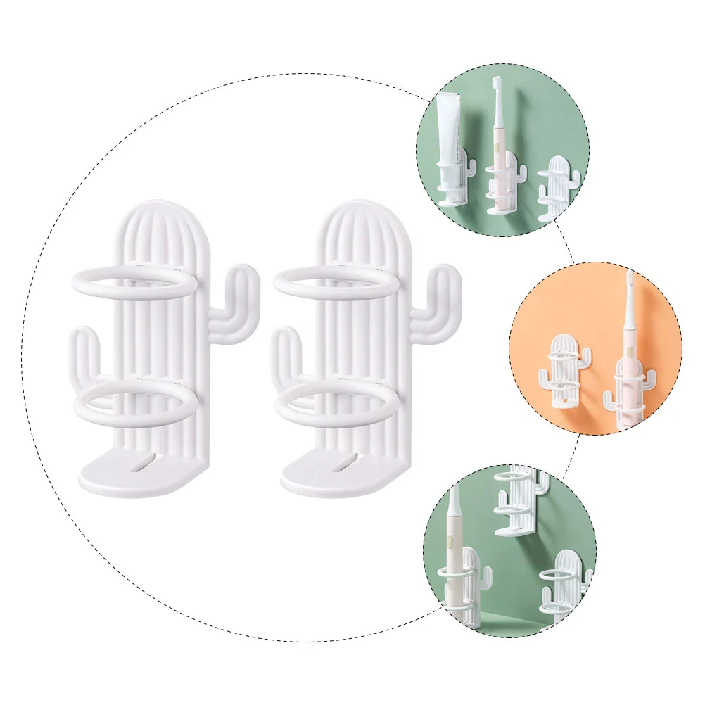 2Pcs Shaver Wall Holder Mirror Toothbrush Holder Bathroom Wall Shaver Holder