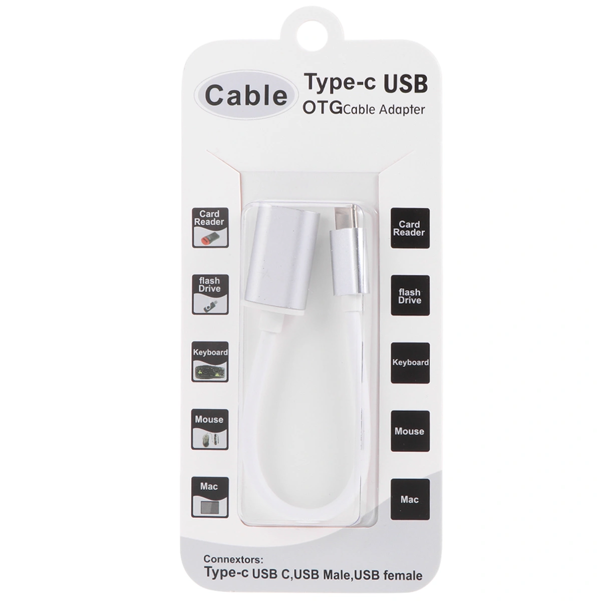 1Pc Type-c OTG Adapter OTG Adapter Type-c Connects The Usb Mouse (White)