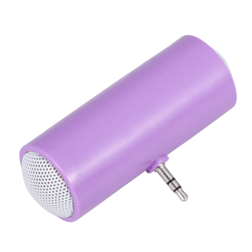 3.5mm Plug-in Audio Jack Mini Portable Stereo Speaker for Phone Tablet Without Battery (Purple)