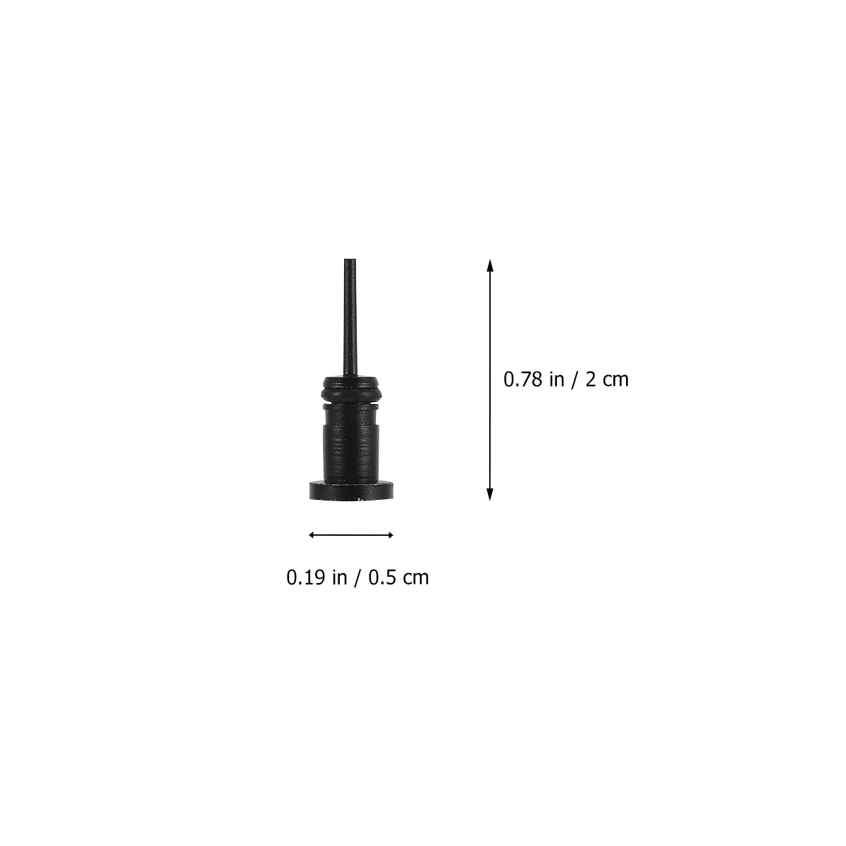 2Pcs 1Set Effective Charging Port Protectors Practical Dust Plugs (Black)
