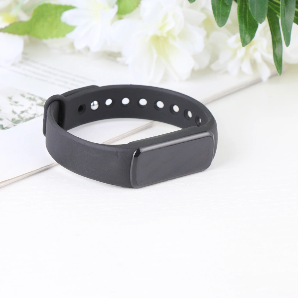 3-Color LED Smart Wristband Water-resistant Music Alarm Smart Band (Black)