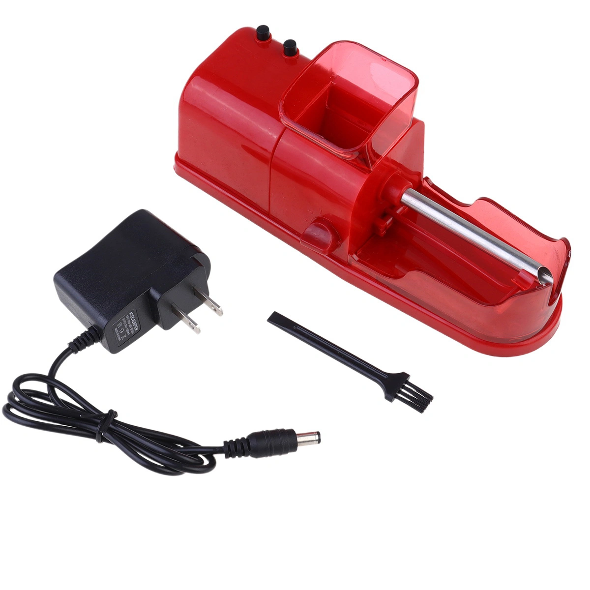 1PC Fully Automatic Cigarette Rolling Machine Electric DIY Tobacco Roller Maker with Empty Pipe - US Plug (Red)