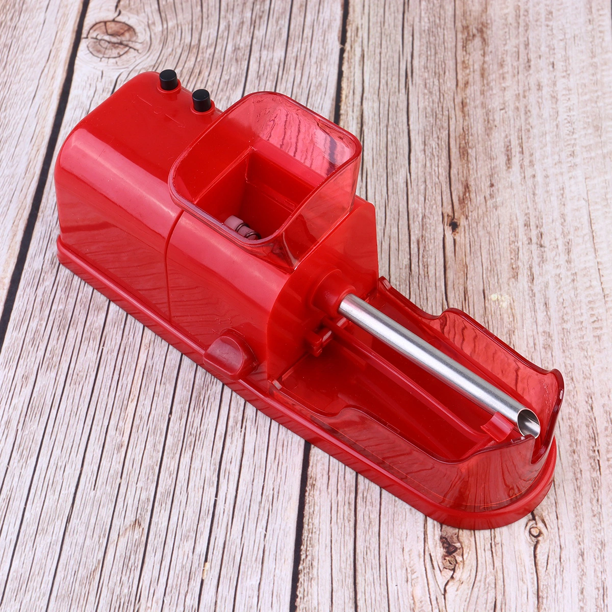 1PC Fully Automatic Cigarette Rolling Machine Electric DIY Tobacco Roller Maker with Empty Pipe - US Plug (Red)