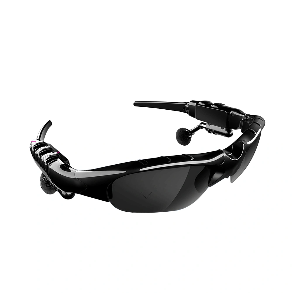 Black Stereo Wireless Headset Telephone Driving Sunglasses Mp3 Music Player Riding Eyes Glasses Handsfree Earphone (Black Glasses Frame)
