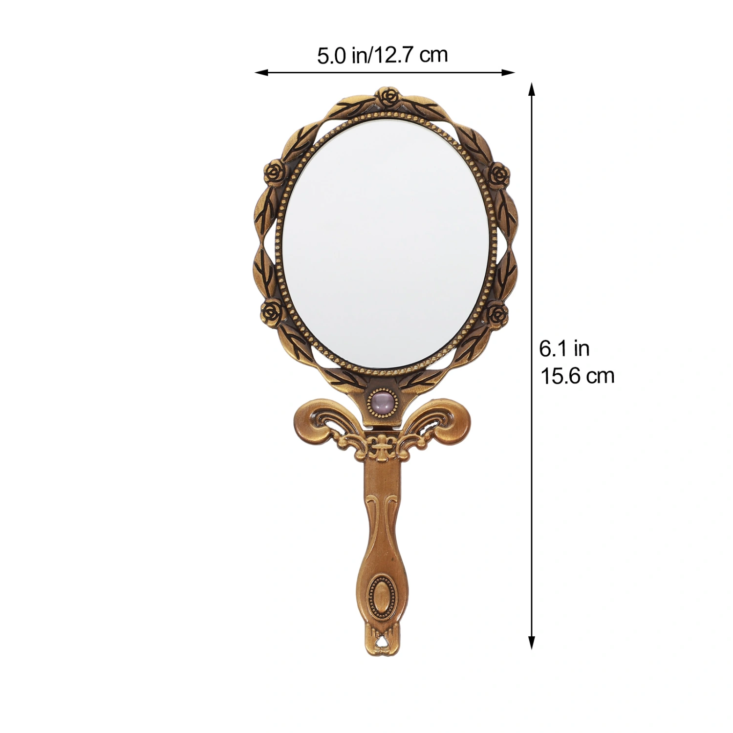 DIY Metal Foldable Mirror Women Make Up Use Mirror Mini Small Size Mirror Bronze Color