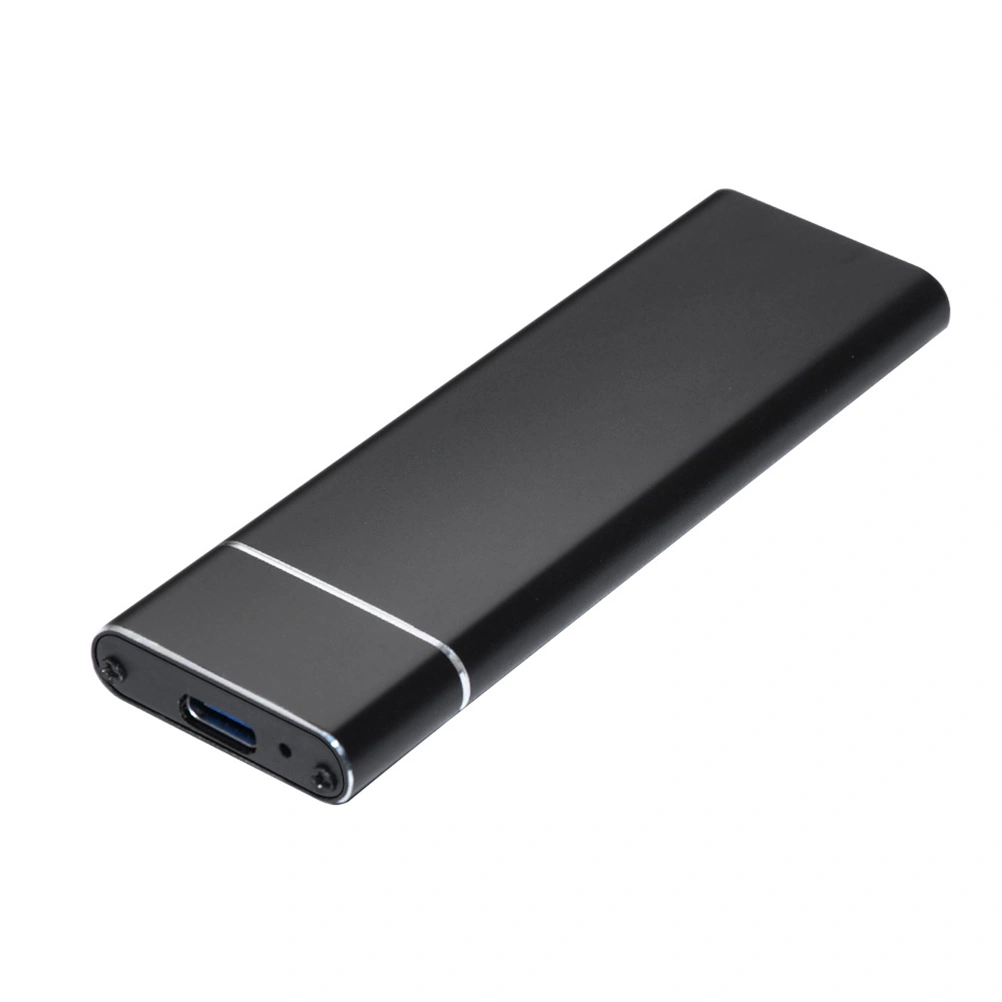 M.2 to USB3.1 Type C NGFF SSD Converter Adapter External Enclosure Case Aluminum Alloy Solid State Mobile Hard Disk Box Adapter (Black)