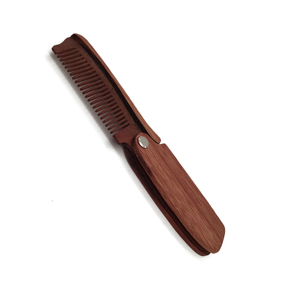 Comb Folding Set Men Grooming Comb Foldable Travel Comb Natural Handmade No Static Hair Brush Massage Comb Care Tool (Wood Color)