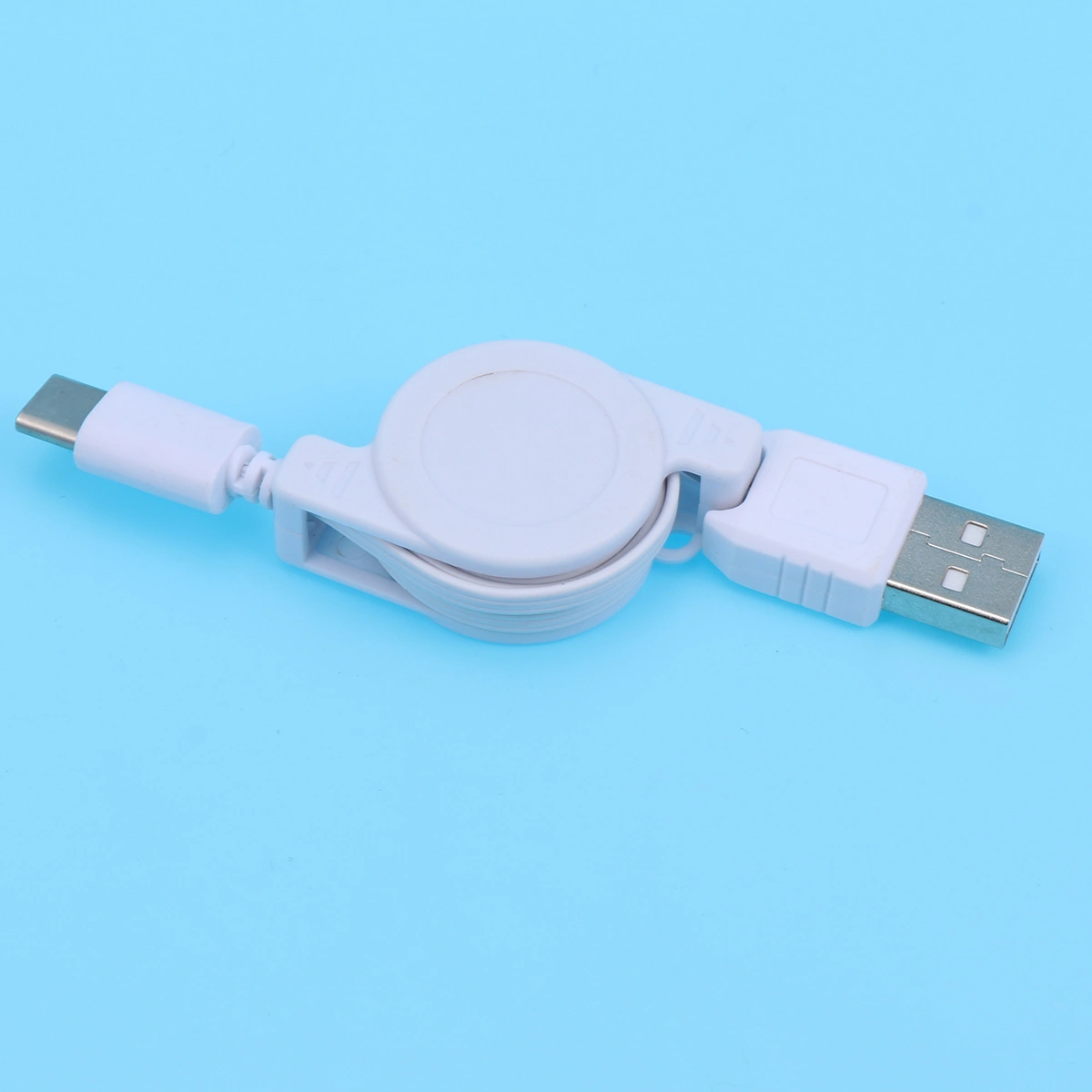 USB 3.1 Charging Cable Retractable Type-C Fast Charging Cord Portable High Charger Cable for Android Phones (White)