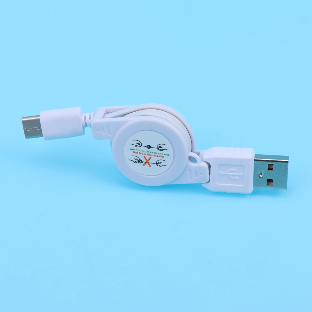 USB 3.1 Charging Cable Retractable Type-C Fast Charging Cord Portable High Charger Cable for Android Phones (White)