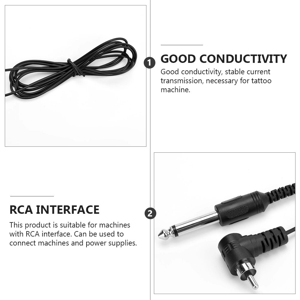 1.92m Tattoos Machine Cable Tattoos Clip Cable Tattoos Hook Line Tool (Black)