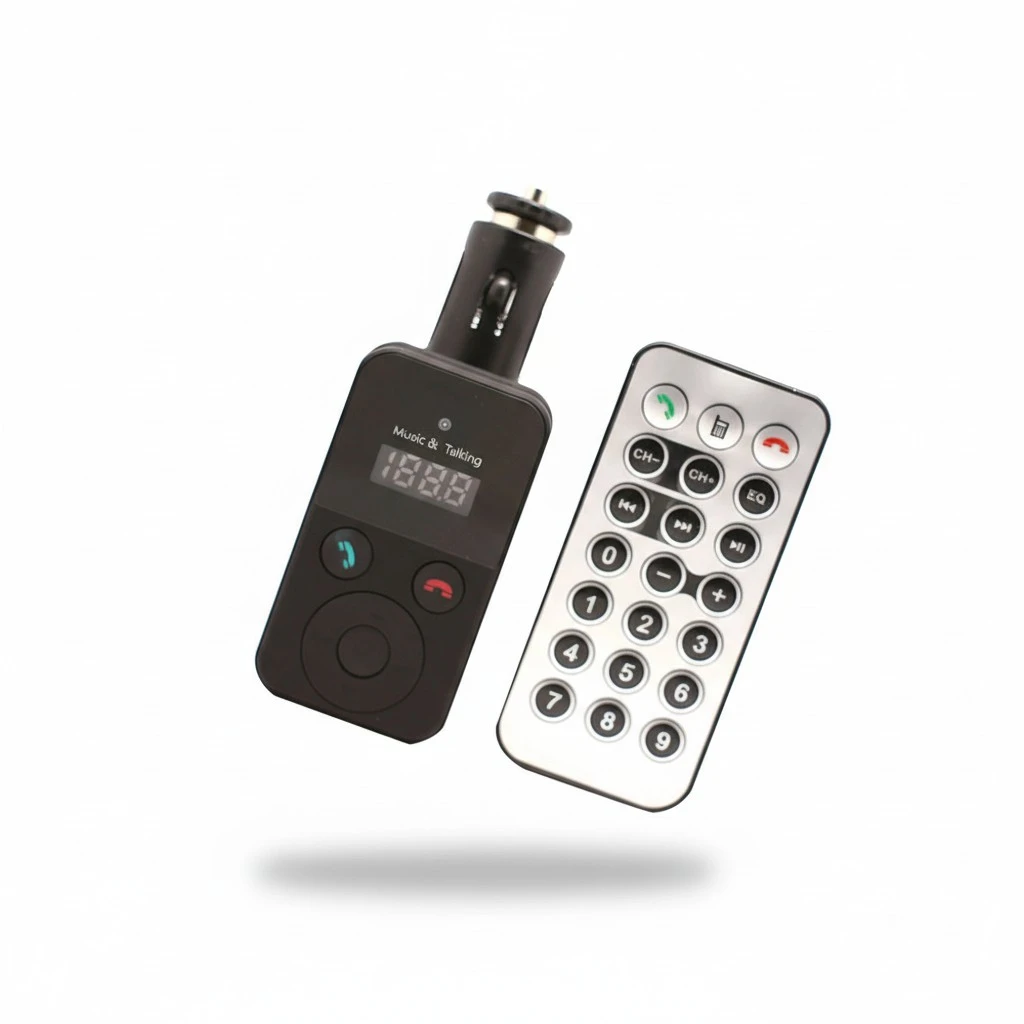 Wireless FM TransmitterReceiver MP3 Music Player USB Car Charger TF Card/ USB Music Handsfree Car Kit with Remote Controller (Black)