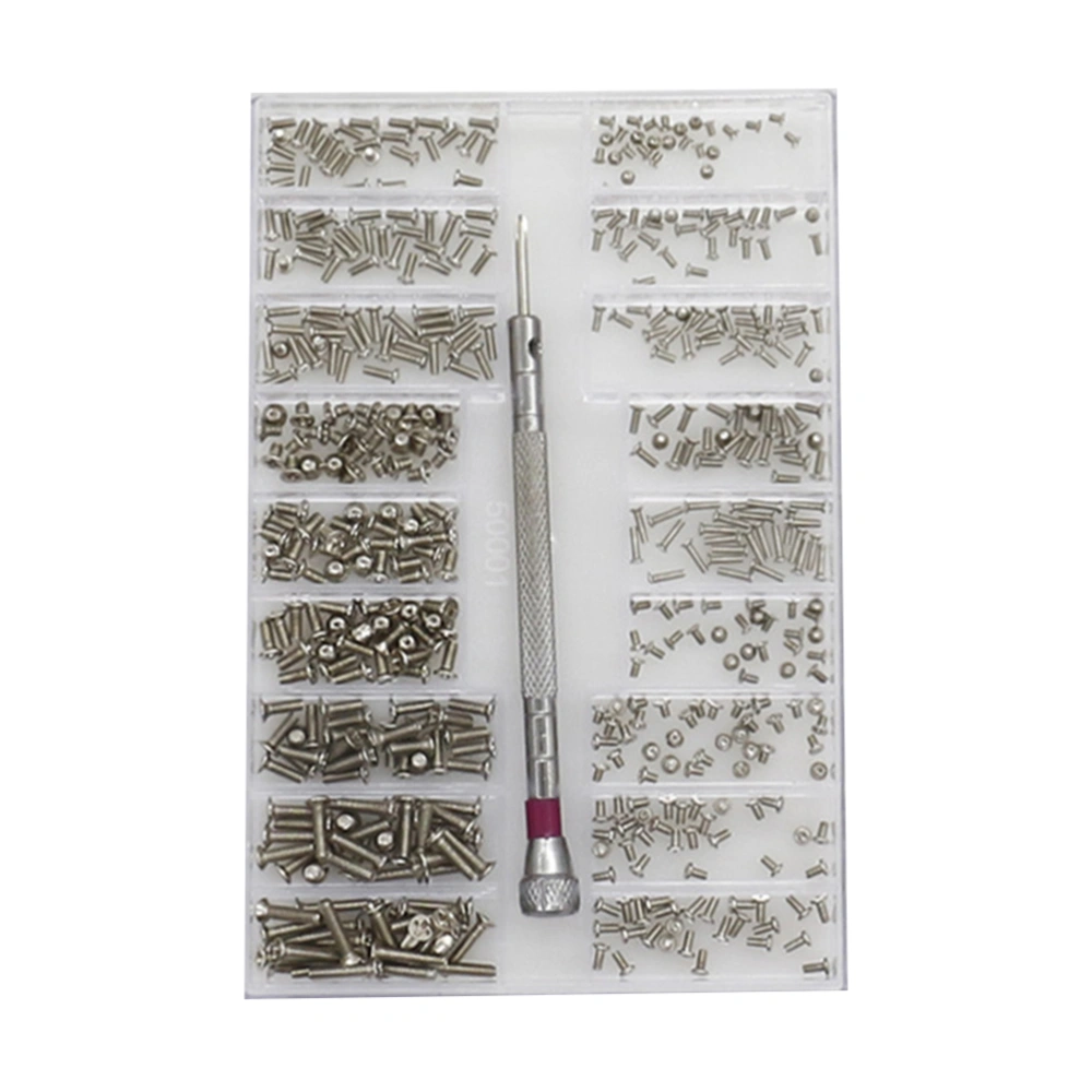 1 Set of Miniature Screw Kit Mechanical Glass Laptop Mini Screw Mixed Suit All Kinds Silver