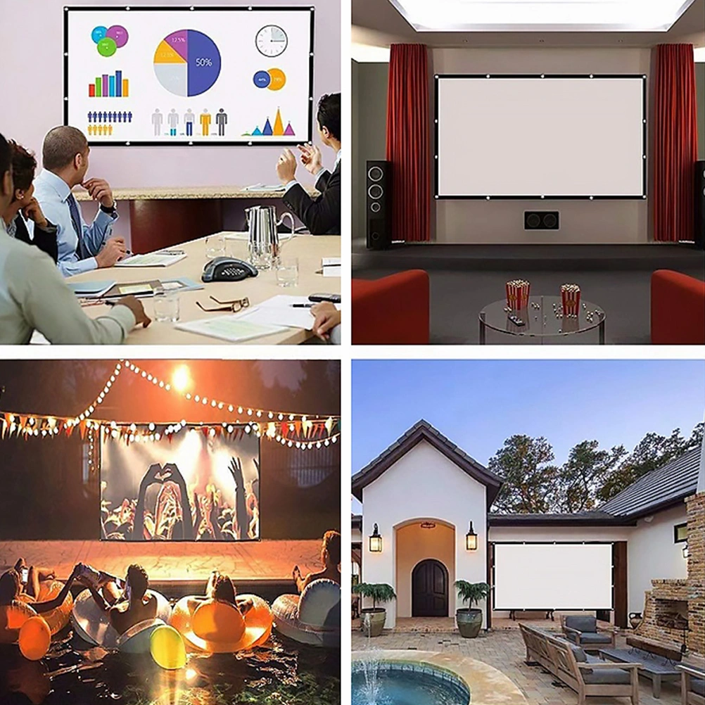 Projector Screen 120 inch 16:9 Foldable Portable Projection Movies Screen