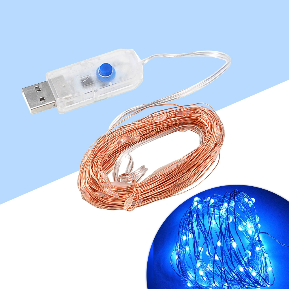 10M 100LED Starry String Lights Fairy String Lights Decorative String Lights for Holiday Wedding Party Home Garden Yard Decoration (Blue)