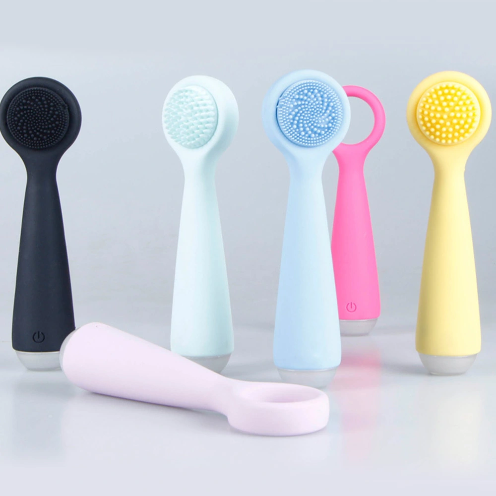 1PC Silicone Handhold Cleaning Brush Electric Multifunction Sonic Cleanser Eye Massager Face Cleansing Tool (Sky Blue)