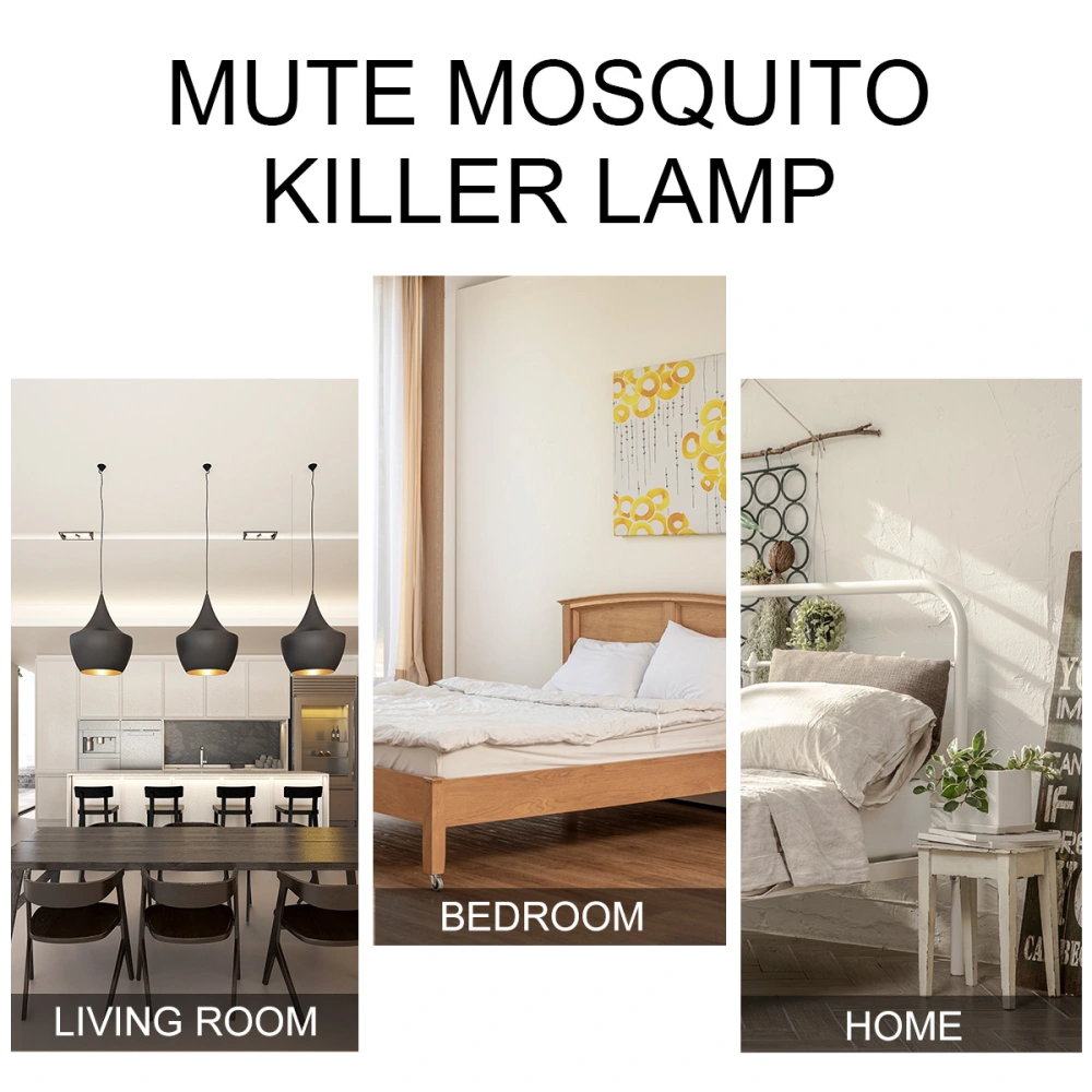 Mute Mosquito Lamp USB Household Electronic Mosquito Killer Anti-mosquito Lamp Creative Mosquito Zapper Light for Home Office (White)