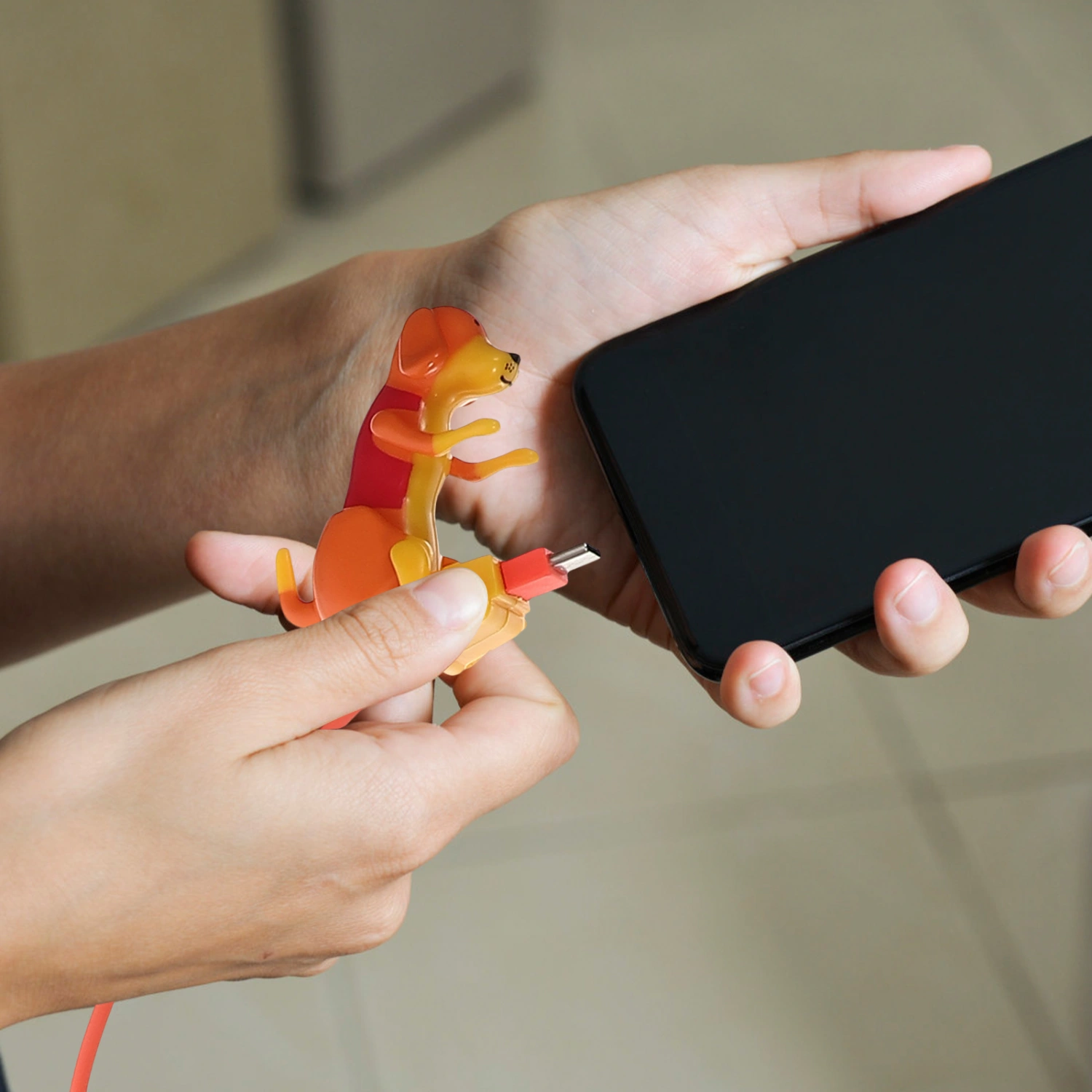Portable Dog Charging Cable Funny Dog Charger Cable Funny Toy Cellphone Data Cable