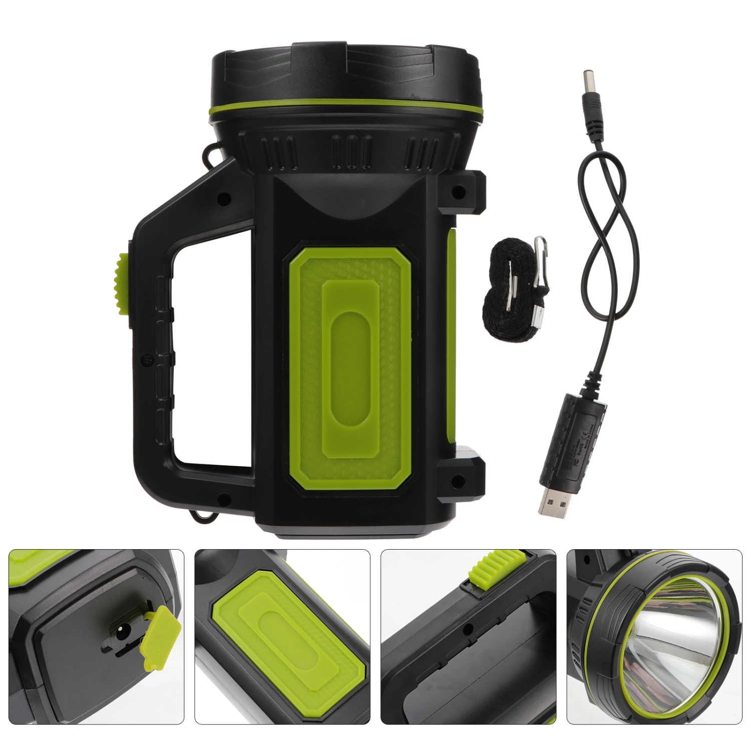 1pc Practical Household Outdoor USB Flashlights Super Bright Hiking Flashlight