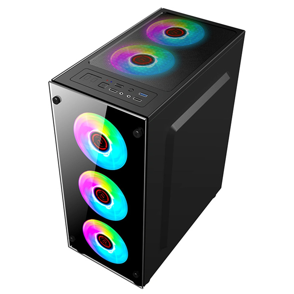 ATX Computer Case Double-Side Tempered Glass Panel Computer Host Box Supply