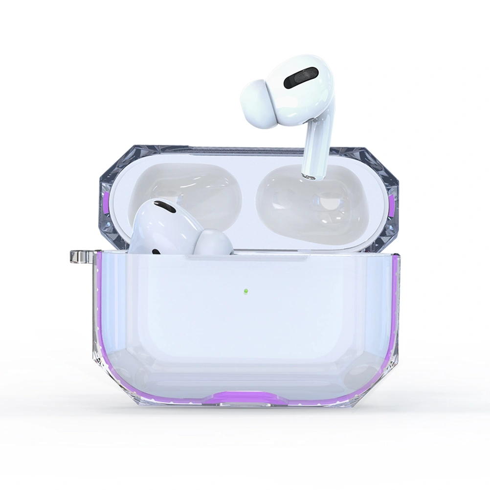 Wireless Earphone Protector Clear TPU Full Protective Headset Case Cover Compatible for AirPods Pro 3 (Purple)