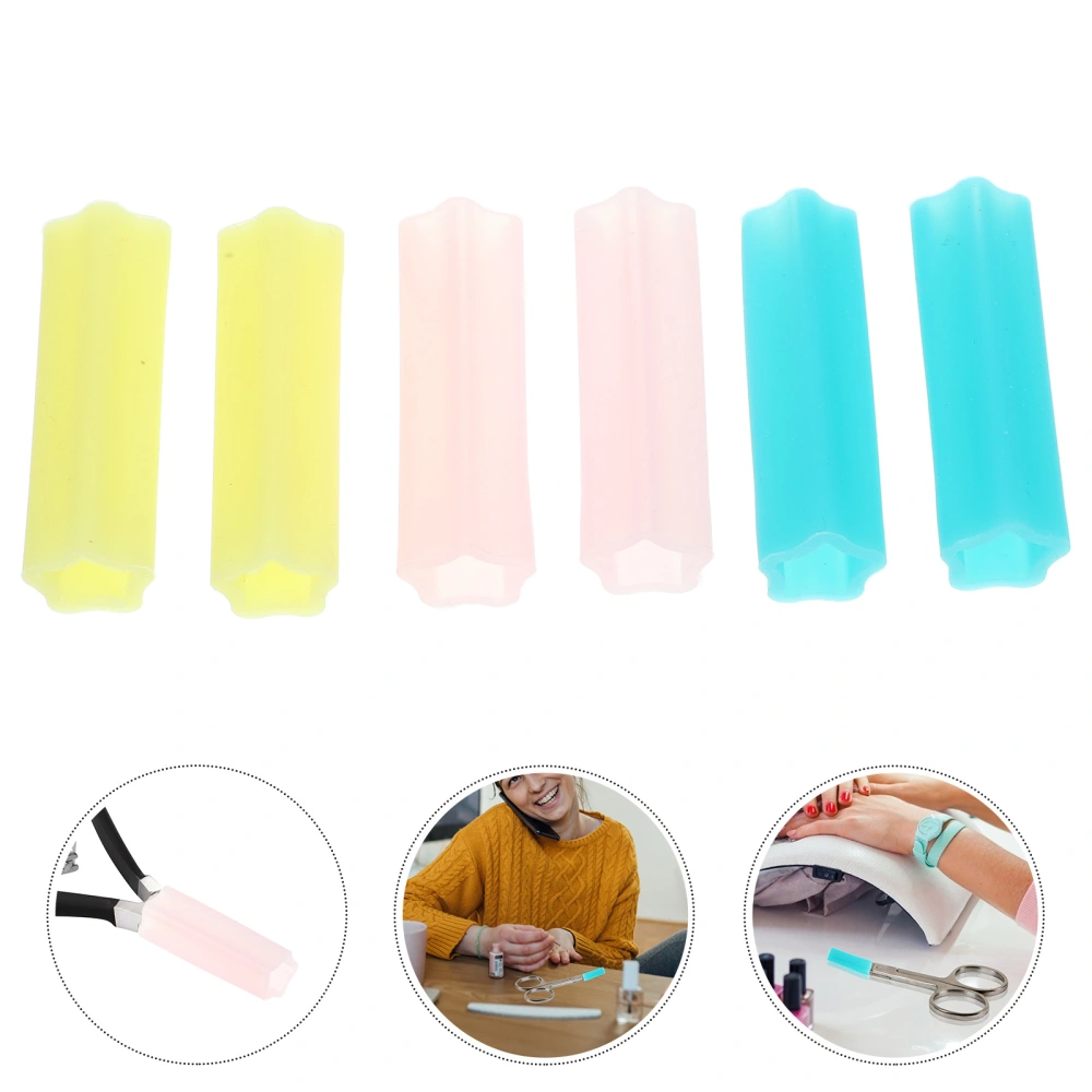 12pcs Silicone Cuticle Cutter Handle Sleeves Non-slip Cuticle Scissor Handle Covers