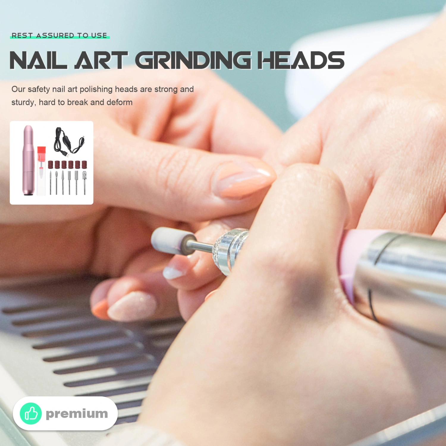 1 Set Nail Drill Kit Practical Nail Art Grinder Machine Kit Portable Nail Grinder