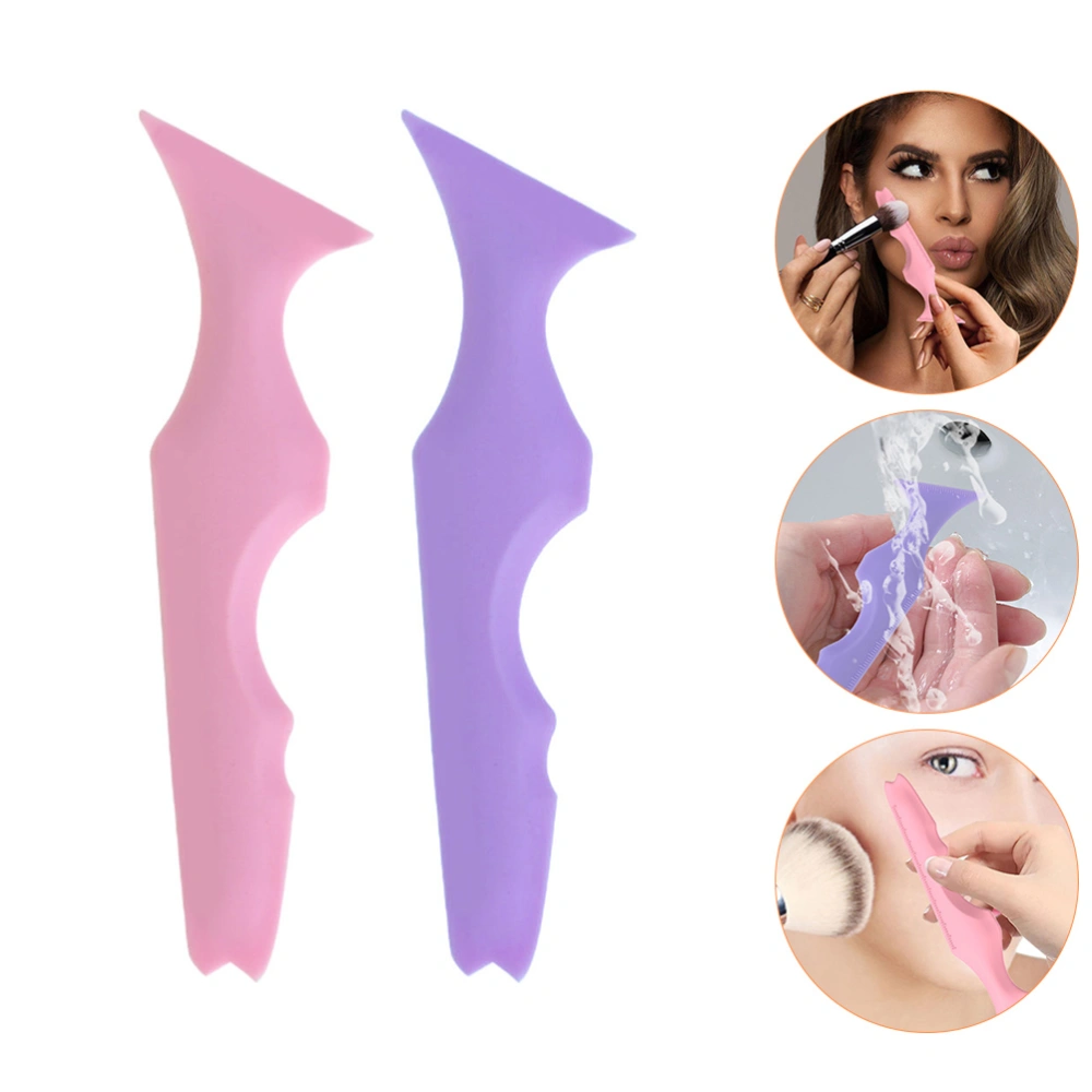 2pcs Eyeliner Stencil Lipstick Makeup Tool Mascara Applicator Silicone Makeup Aid