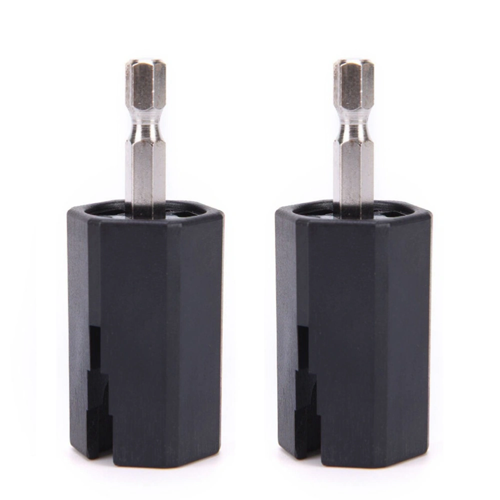 2pcs Guitar Electric Drill Plug Hexagonal Guitar String Winder Head Tools Pin Puller Guitar Repair Tool Accessories (Black)