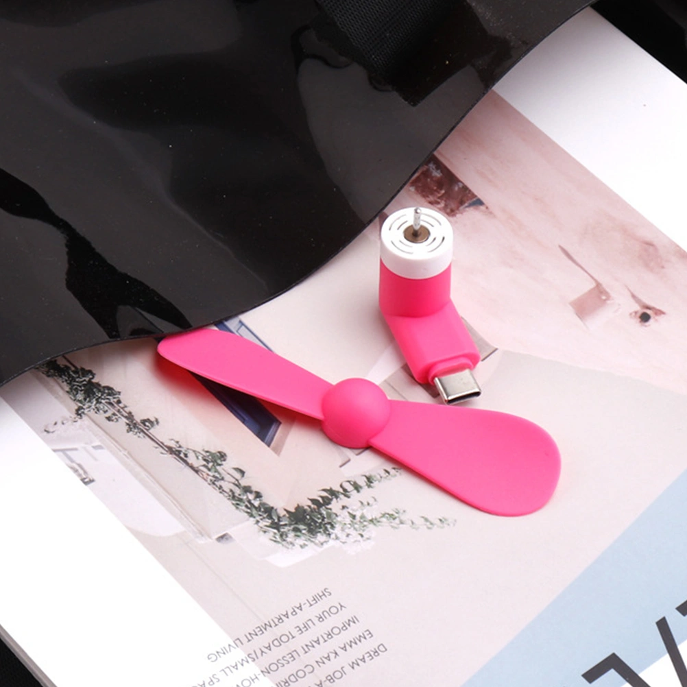6pcs Phone Mini Fan Type-C Smartphone Fan Portable USB Cooling Fan for Travel Bus Subway (Mixed Color)