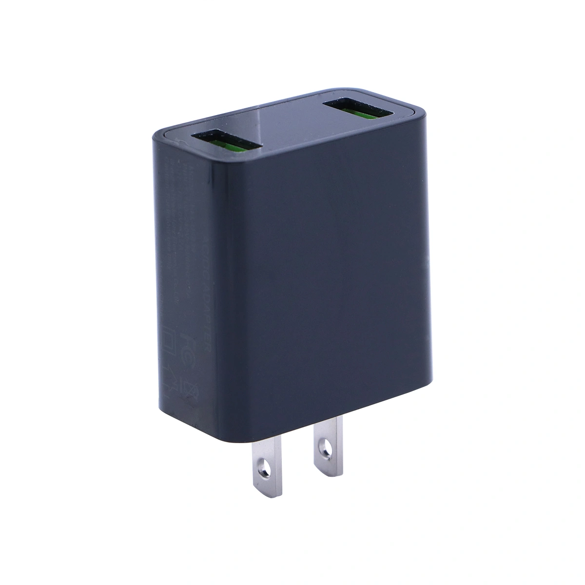 LED Current Voltage Display Dual USB Full Power Charger US Plug (Black)