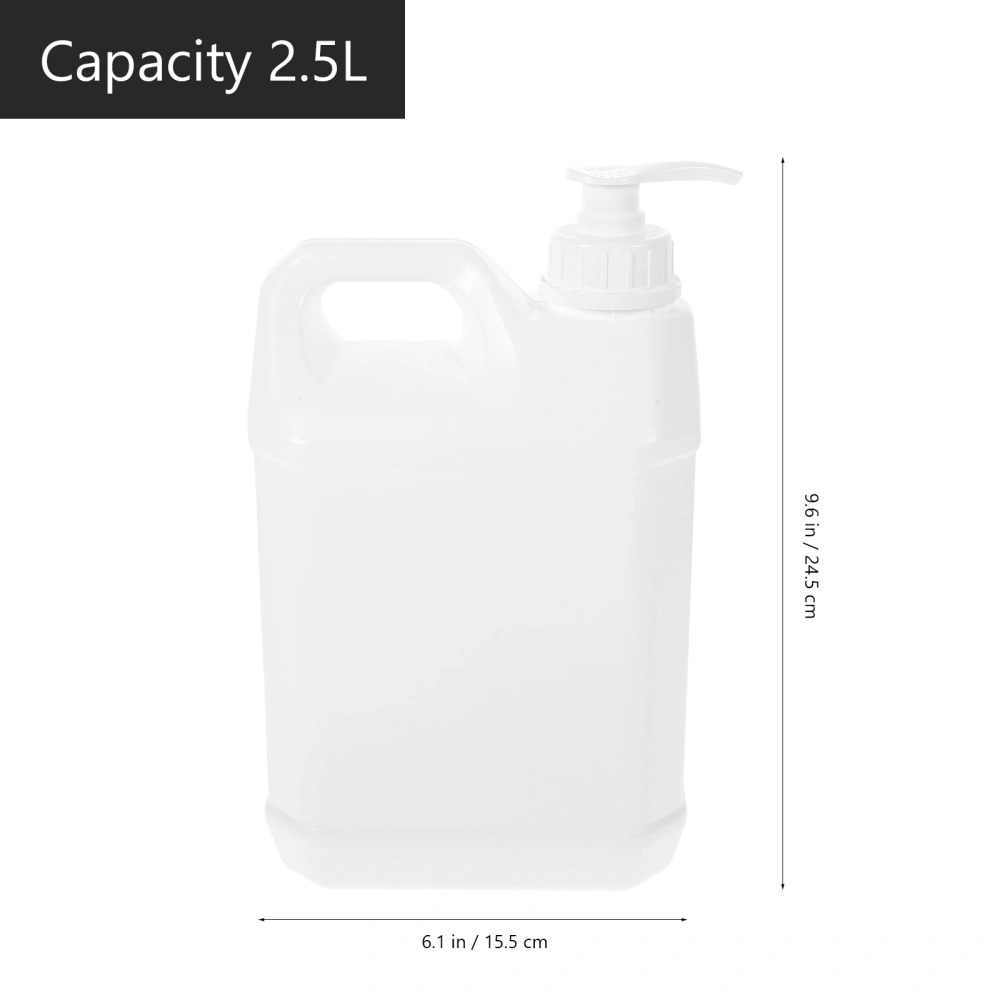 2.5L Pump Bottles Sterilization Liquid Plastic Liquid Soap Cosmetics Chemical Storage Container (White)