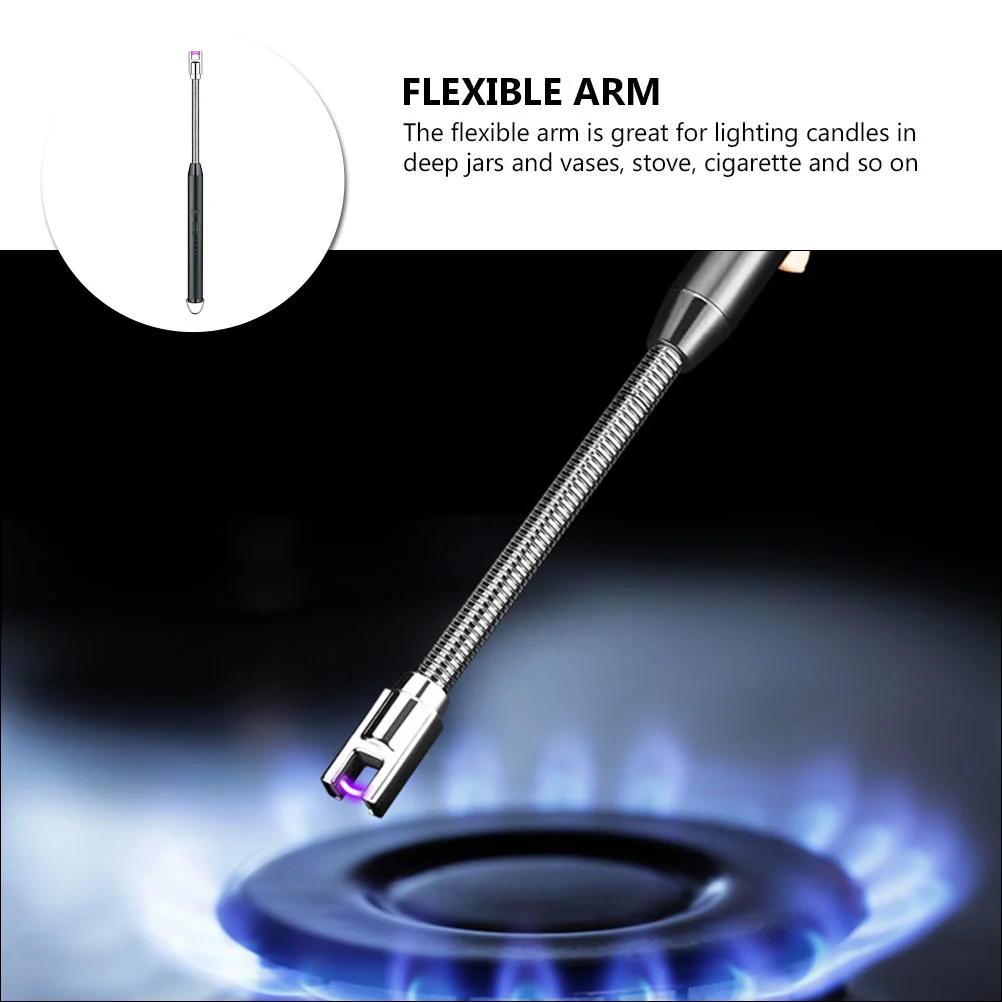 1Pc USB Charging Gas Stove Lighter Outdoor Camping Electric Lighter Black