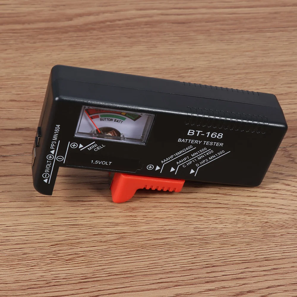 Battery Tester Universal Battery Checker for AA AAA C D 9V 1.5V Button Cell Batteries (Model: BT-168)