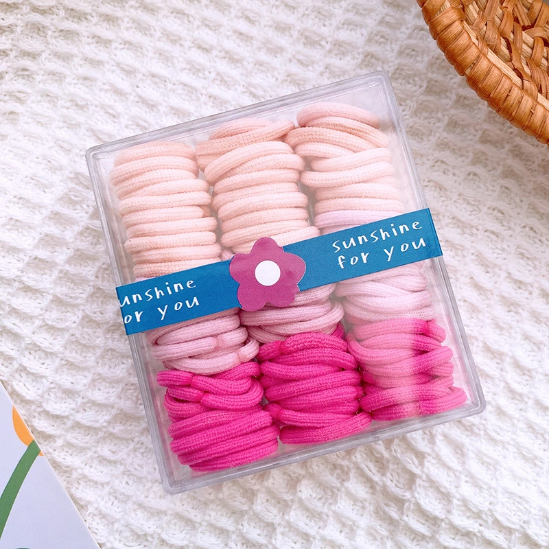 1 Box of Decorative Hair Ties Lightweight Elastic Hair Rope Girls Colored Hair RingNylon Hair Ties