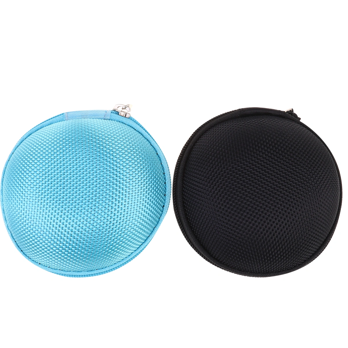 2pcs Round Oximeter Boxes EVA Portable Blood Oxygen Saturation Detector Hard Case (Black and Blue)